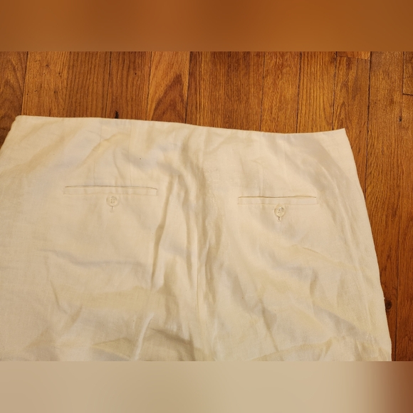 Talbots White Linen Sailor Trousers Fully Lined Wide Leg Size 16 Pristine Cond - Picture 2 of 11